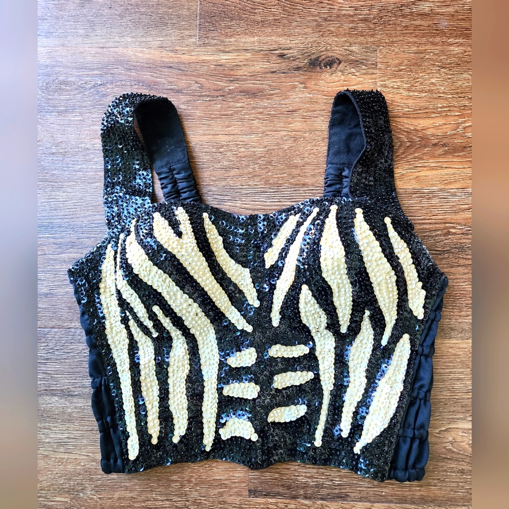 Zebra sequin Bustier